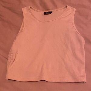 SHEIN Cream Ribbed Crop Top